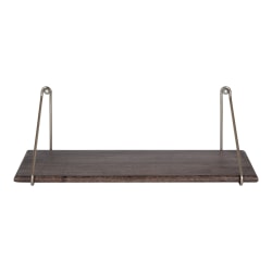 Kate and Laurel Palone Wood and Metal Wall Shelf, 8"H x 24"W x 8"D, Gray