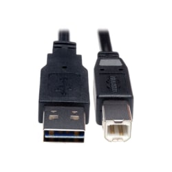 Eaton Tripp Lite Series Universal Reversible USB 2.0 Cable (Reversible A to B M/M), 1 ft. (0.31 m) - USB cable - USB Type B (M) to USB (M) - USB 2.0 - 1 ft - molded - black