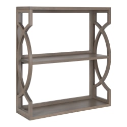 Kate and Laurel Raines Wood Wall Shelves, 28"H x 25"W x 8"D, Gray