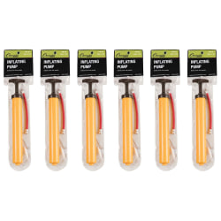 Champion Sports Plastic Hand Pumps, 12-1/4"H x 2-3/8"W x 1-3/4"D, Yellow, Pack Of 6 Pumps