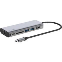 Belkin USB-C 6-in-1 Multiport Adapter, Laptop Docking Station, 4k HDMI, 100W Power Delivery - USB Type C - USB Type-C - Wired
