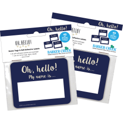 Barker Creek Self-Adhesive Name Tags, 2-3/4" x 3-1/2", Oh Hello!, 45 Name Tags Per Pack, Case Of 2 Packs