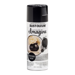 Rust-Oleum Imagine Craft and Hobby Glitter Chrome Spray Paint, 10 Oz, Black, Pack Of 4 Cans