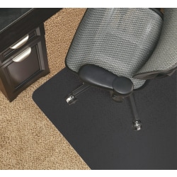 Realspace™ Black Vinyl Chair Mat For Low-Pile Carpets, Studded, 36"W x 48"D