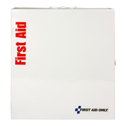 First Aid Only Smart Compliance 50-Person Food Service First Aid Cabinet Without Medications, 14-1/4"H x 13-3/4"W x 13-3/4"D, White