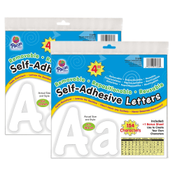 Pacon® Self-Adhesive Letters, 4", White, Cheery Font, 154 Per Pack, 2 Packs Of Letters