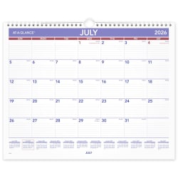 AT-A-GLANCE® Academic 2026-2027 Monthly Wall Calendar, Medium, 15" x 12"