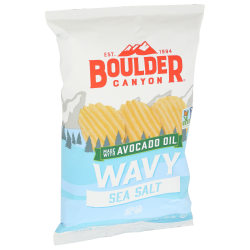 Boulder Canyon Wavy Potato Chips, Sea Salt, 5.5 Oz, Total Qty 12