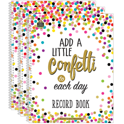 Teacher Created Resources Record Book, Confetti, Pack Of 3