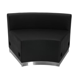 Flash Furniture HERCULES Alon Series LeatherSoft Concave Chair with Brushed Stainless Steel Base, Black