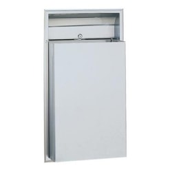 Bobrick ClassicSeries Recessed Waste Receptacle, 12 Gallons, Silver