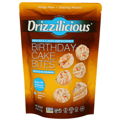 Drizzilicious Mini Rice Cake Bites, Birthday Cake, 4 Oz, Total Qty 12