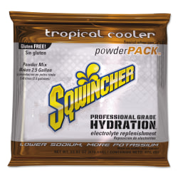 Sqwincher Powder Packs™, Tropical Cooler, 23.83 Oz, Case Of 32