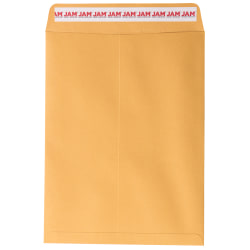 JAM Paper® Open End Envelopes, 9" x 12", Peel & Seal, Brown, Pack Of 50 Envelopes