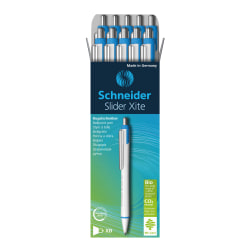 Schneider Slider Xite XB Retractable Ballpoint Pens, Extra-Bold Point, 1.4 mm, White Barrel, Black Ink, Pack Of 10 Pens