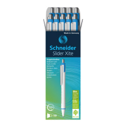 Schneider Slider Xite XB Retractable Ballpoint Pens, Extra-Bold Point, 1.4 mm, White Barrel, Blue Ink, Pack Of 10 Pens