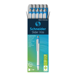 Schneider Slider Xite XB Retractable Ballpoint Pens, Extra-Bold Point, 1.4mm, White Barrel, Green Ink, Pack Of 10 Pens
