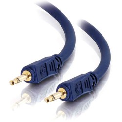 C2G 3ft Velocity 3.5mm M/M Mono Audio Cable - Mini-phone Male Mono Audio - Mini-phone Male Mono Audio - 3ft - Blue