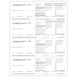 ComplyRight® W-2 Tax Forms, 4-Up (Horizontal Format), Employee’s Copies B, C, 2 & 2 Combined, Laser, 8-1/2" x 11", Pack Of 2,000 Forms