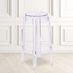 Flash Furniture High Transparent Counter-Height Stool, Clear