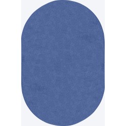 Joy Carpets® Kids' Essentials Oval Area Rug, Just Kidding™, 7-1/2' x 12', Cobalt Blue