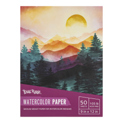 Brea Reese Watercolor Paper Pad, 9" x 12", 50 Sheets, White