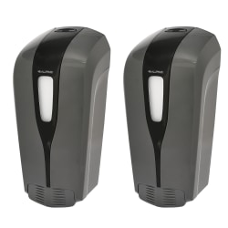 Alpine Aspen Commercial Refillable Manual Liquid Soap Dispensers, 8-3/4"H x 4-1/4"W x 3-1/4"D, Gray, Pack Of 2 Dispensers