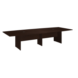 Bush Business Furniture 120"W x 48"D Boat Shaped Conference Table with Wood Base, Mocha Cherry, Standard Delivery