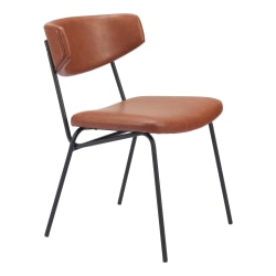 Zuo Charon Dining Accent Chairs, Vintage Brown, Set Of 2 Chairs