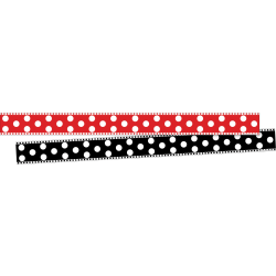 Barker Creek Double-Sided Straight-Edge Border Strips, 3" x 35", Dots, Pack Of 12