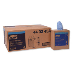 Tork Industrial 4-Ply Paper Wipers, 8-1/2" x 16-1/2", Blue, 90 Towels Per Box, Carton Of 10 Boxes