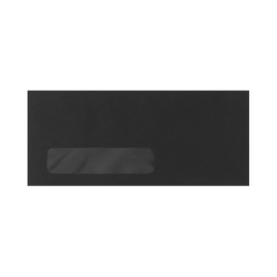LUX Window #10 Envelopes, Botton Left Window, Gummed Seal, Midnight Black, Pack Of 50