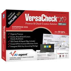 VersaCheck X9 Enterprise 2026 + VersaCheck ONLINE Pro Bundle, 100 Users, 1-Year Subscription, PC, Download