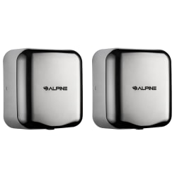 Alpine Industries Hemlock Commercial Automatic High-Speed Electric Hand Dryers, Chrome, Pack Of 2 Dryers