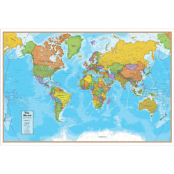 Waypoint Geographic Blue Ocean Laminated Wall Map, 24" x 36", World