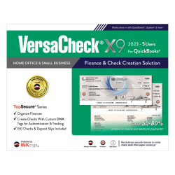 VersaCheck® X9 INKcrypt For QuickBooks® Software, 2023, For 5 Users, Windows® 8.1/10/11, Disc/Product Key
