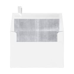 LUX Foil-Lined Invitation Envelopes A4, Peel & Press Closure, White/Silver, Pack Of 250