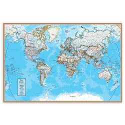 Waypoint Geographic Contemporary Laminated Wall Map, 24" x 36", World
