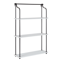 Kate and Laurel Walters 3-Tier Shelves, 32"H x 20-5/8"W x 6-1/4"D, White, Set Of 3 Shelves