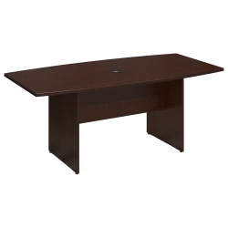 Bush Business Furniture 72"W x 36"D Boat Shaped Conference Table with Wood Base, Mocha Cherry, Standard Delivery