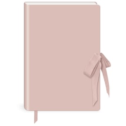 Lady Jayne Vegan Leather Softcover Journal With Grosgrain Bow, 5-7/8" x 8-1/4", Ruled, 160 Pages, Blush