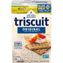 Triscuit Crackers, Original With Sea Salt, Pack Of 4 Boxes