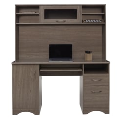Realspace® Pelingo 56"W Desk with Hutch, Gray