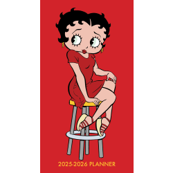 2025 Willow Creek Press 2-Year Monthly Checkbook/Calendar, 3-1/2" x 6-1/2", Betty Boop, January 2025 To December 2026, 46883