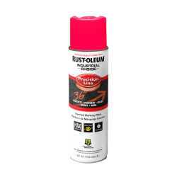 Rust-Oleum Industrial Choice M1600 System Solvent-Based Precision Line Inverted Marking Paint, 17 Oz, Fluorescent Pink, Case Of 12 Cans