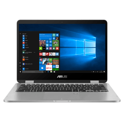 ASUS® VivoBook Flip 14 2-In-1 Laptop, 14" Screen, Intel® Celeron®, 4GB Memory, 64GB eMMC Storage, Windows® 10 Home in S Mode, Light Grey, J401MA-OS04T