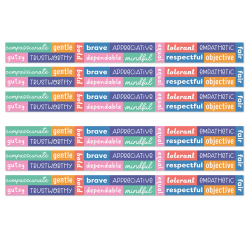 Carson Dellosa Education Straight Border, We Stick Together Positive Words, 36' Per Pack, Set Of 6 Packs