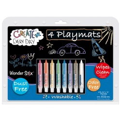 Wonder Stix Blackboard Playmat Kits, 8-1/2" x 12", Set Of 4 Kits
