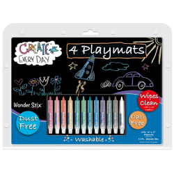 Wonder Stix Blackboard Playmat Kits, 12" x 17", Set Of 4 Kits