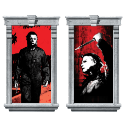Amscan Michael Myers Halloween 2 Window Silhouettes, 32-1/2" x 16-3/4", Set Of 6 Silhouettes